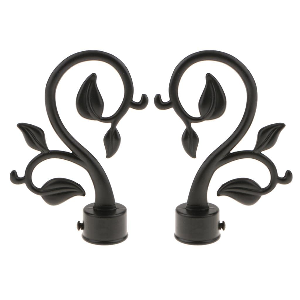 Embouts De Tringle à Rideau Décoratifs 4 Pièces - Style Branches Feuillues Pour Tringle 22mm