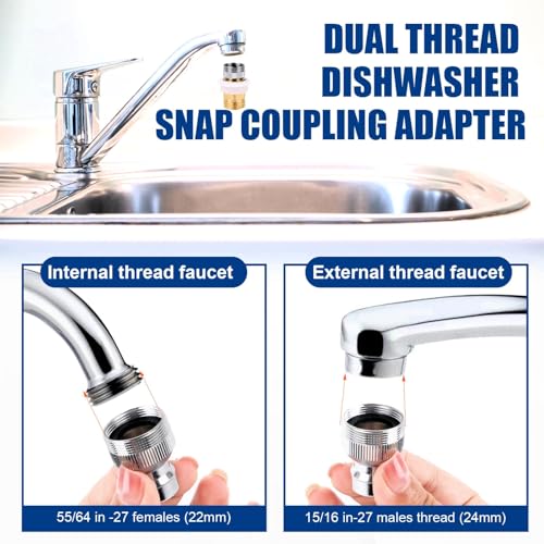Xt 10521 Dishwasher Faucet Adapter Quick Connect Connects Portable Dishwasher To Sink Male 3/4 Inch Garden Hose Fitting thumb #2