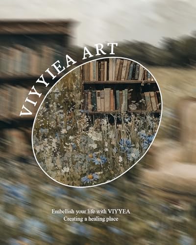 Image of VIYYIEA Vintage Gold Framed Wall Art for Living Room, Books Canvas Prints Home Decor, Fantasy Painting Picture, Bedroom Wall Decor Gifts for Friends or Family -【The Garden of Spirit】-(16L x 12W)