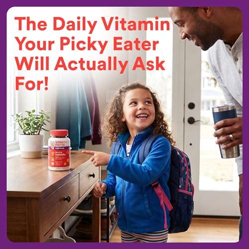 Image of SmartyPants Kids Plus Multi & Immunity Multivitamin Gummies with Vitamins C, D, B6, B12, A, Zinc, Biotin, Iodine, Gluten Free, Clean Label, Two Fruit Flavors, 60 Gummies (30 Day Supply)