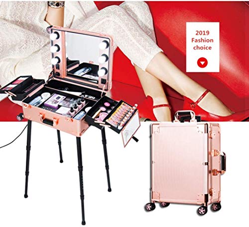 BYCDD Trolley Kosmetikkoffer Schminkkoffer, Aluminium Schminkaufbewahrung Multikoffer Etagenkoffer Taschen Reise… – Bild 3