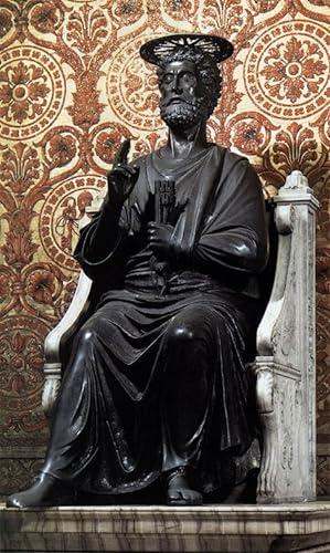 Peinture Poster la Statue de Saint Pierre : Toile Artistique Premium d'Arnolfo Di Cambio