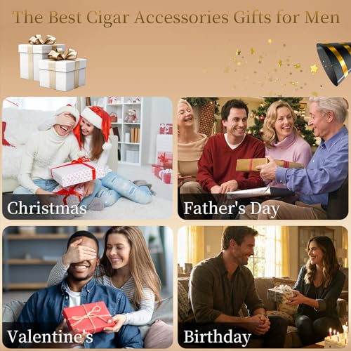 CIGARLOONG Tube à cigares 5 en 1 avec poinçon à cigares double taille, porte-cigare, support à cigares et rehausseur de tirage de cigare, tube d'humidification portable multifonction en alliage pour – vue 8