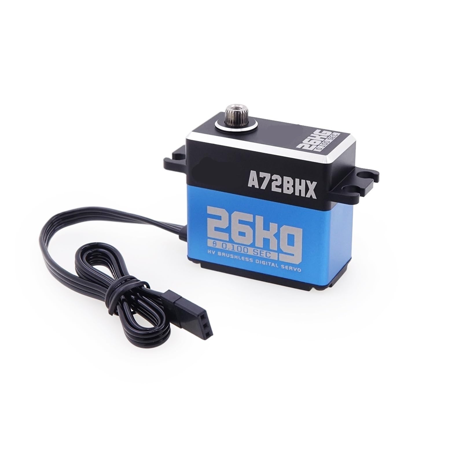 2pcs A72BHX 26KG alta coppia alta velocità alta tensione brushless ingranaggio in metallo servomotore sterzo digitale per 1/10(Sea Blue)