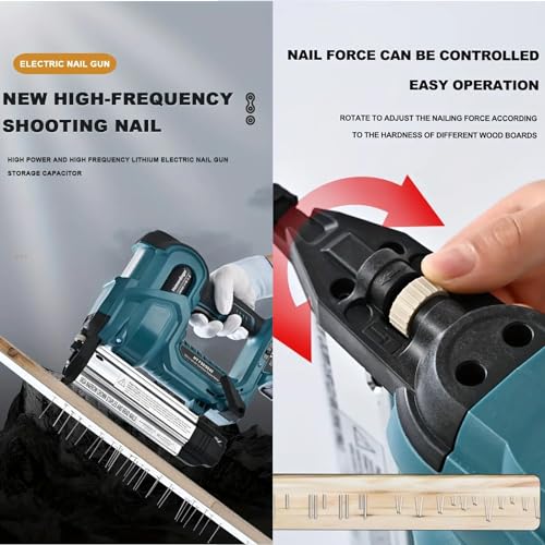 18 Gauge Cordless Nail Gun for Makita 18V Battery, 2 in 1 Electric Stapler Gun Drives 2 Inches Nailer for Upholstery and Woodworking,Tool Only - Image 4