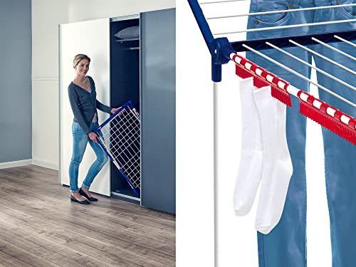 Leifheit Standtrockner Pegasus 180 Solid, Wäscheständer mit Flügeln für lange Kleidungsstücke, standfester Flügelwäschetrockner für drinnen und draußen – Bild 5