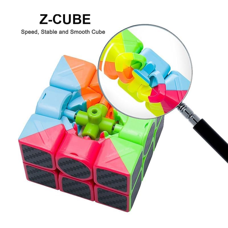 CREADY® Cubo magico 3x3 velocità, puzzle resistente, tensione regolabile, adesivi carbonio, 5,5 cm, scuro