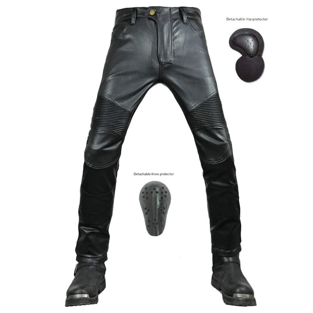 ORANDESIGNE Jeans da Moto da Uomo Biker Jeans Rinforzato Protezione Pantaloni da Moto Linning Includono Armature Motorcycle Pants Slim Fit Armature Pants