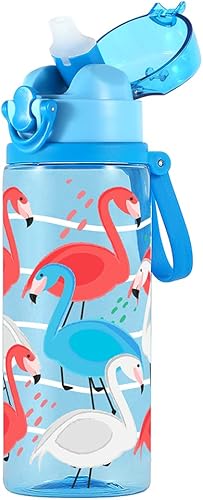 Home Tune Bonita botella de agua para la escuela, niños, niñas, sin BPA, a prueba de fugas, fácil de limpiar, 24 onzas, tiburón