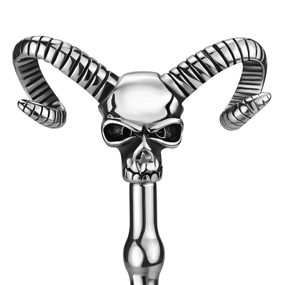 Roluck Dilatatore dell'uretra Sonde dell'uretra cave in acciaio inossidabile Dilatatore dell'uretra con decorazione del teschio e plug per il pene a più perle per la masturbazione maschile