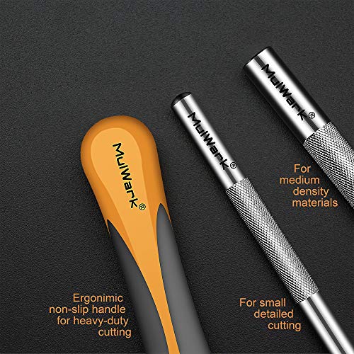 Mulwark 16-Piece Precision Hobby Knife Set - Exacto Knife Set For Modeling - Craft Knife Handle Customized With Chiseling Blade, Stencil Edge Blade, Fine Point Blade And More #TOP2