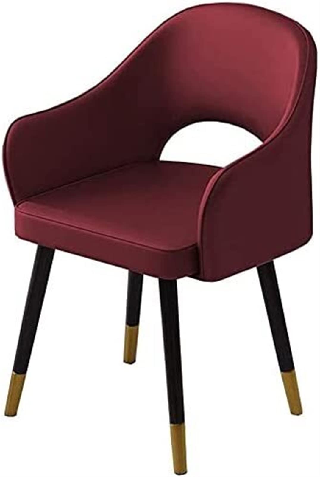 SJIALEN 1 Pcs Modern Kitchen Chair, Metal Legs Living Room Chairs PU Leather High Back Padded Soft Seat Dining Chairs Kitchen Chair (Color : Red, Size : 48x42x81cm)