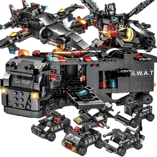 レゴおもちゃ、積み木おもちゃ、レゴ戦艦、車の積み木、知育玩具、誕生日プレゼント、部屋の飾り、冬ギフト、室内装飾、誕生日プレゼント、部屋飾りシティ SWAT 481 パーティクル【豪華ギフトバッグ】27通りの遊び方