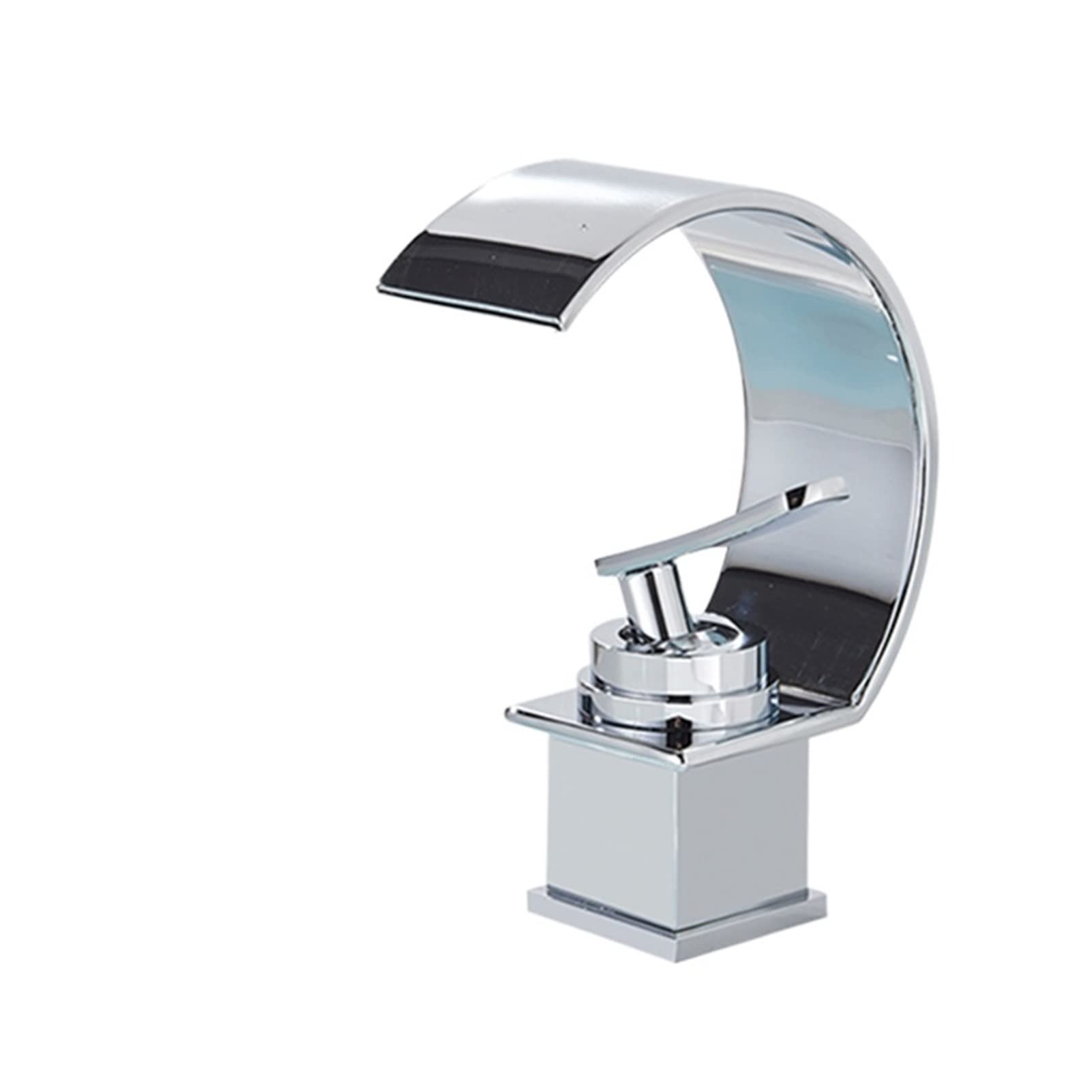 Bathroom Sink Faucet Contemporary Waterfall Outlet Gentle Effluent Hot and Cold Water Mixer Tap Deck Installation Easy to Install(A)