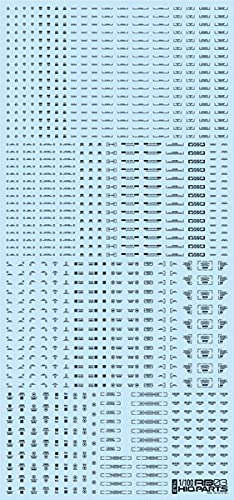 HIQ Parts 1/100 RB03 Caution Decal Dark Gray Water Transfer Mecha Model