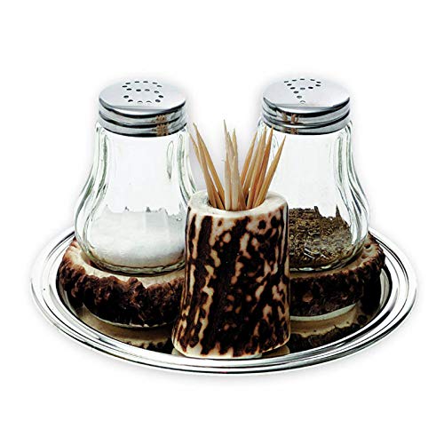 Sal y pimienta coctelera con cuerno de ciervo. Decoracin de la mesa. 173303