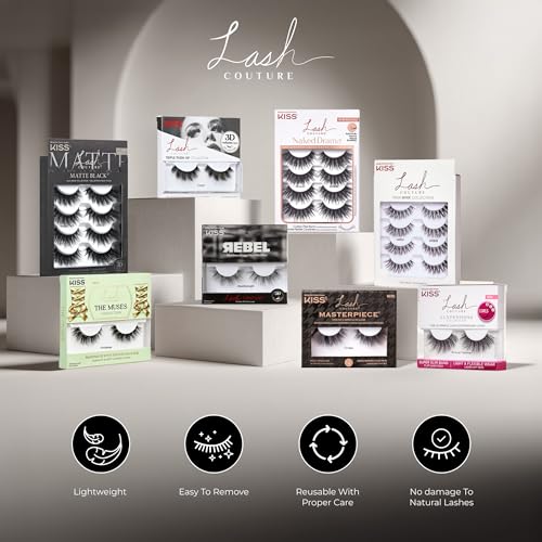 KISS Lash Couture Rebel Collection, False Eyelashes, 'Downtown Girl', 14 mm, Includes 1 Pair Of Lash, Contact Lens Friendly, Easy to Apply, Reusable Strip Lashes (Pack of 2) - image 6