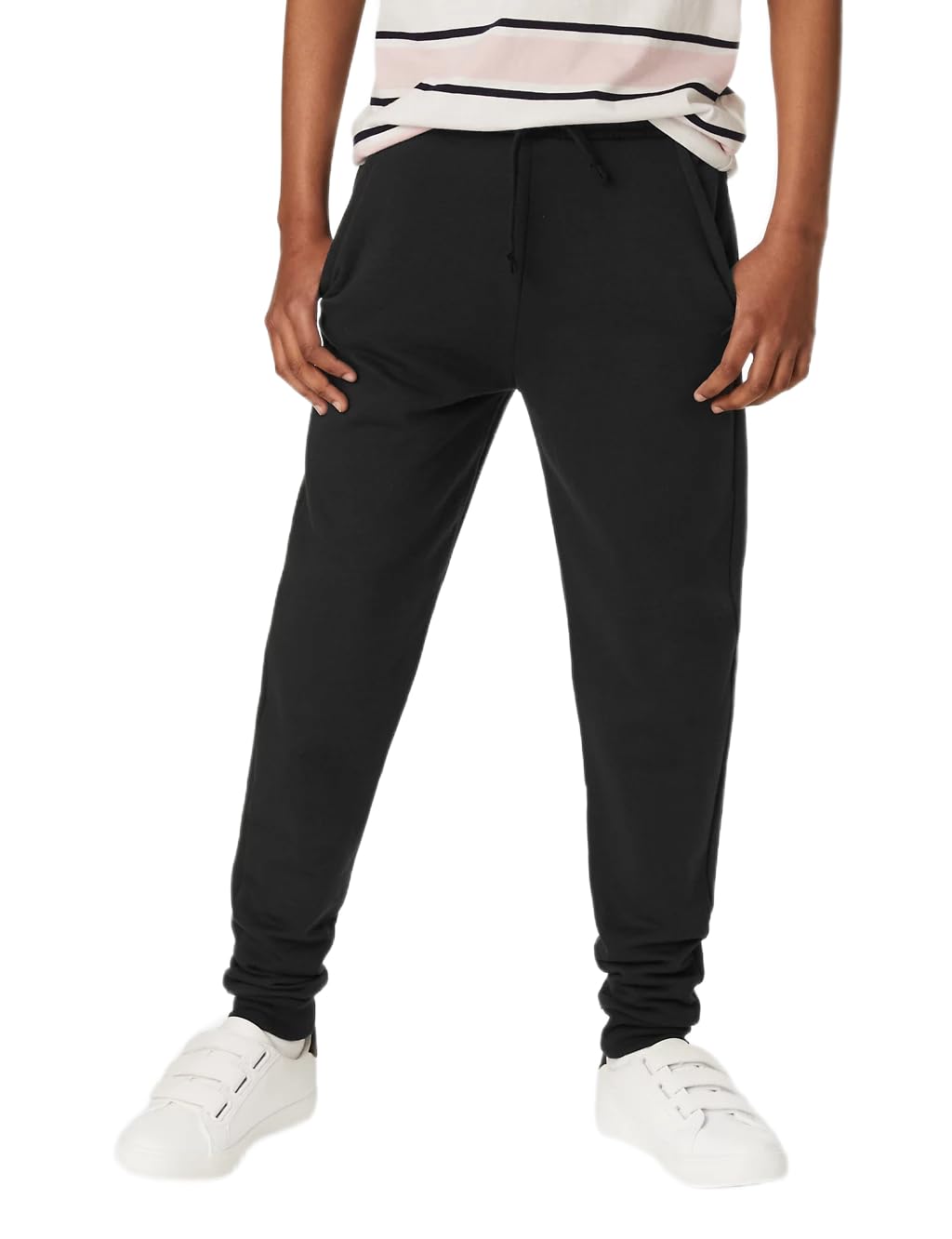 Jogging Bottoms Slim Fit Boys Joggers Maniac Boys Black Solid Slim