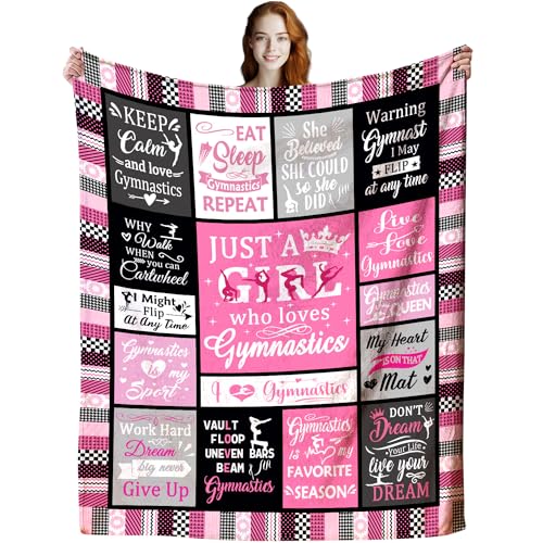 ISSOUS Gymnastics Blanket Gifts for Girls,Funny Gymnasts Stuff Gifts for Girls,Gymnastics Barbie Blankets and Throws for Teens Kids Lovers 50