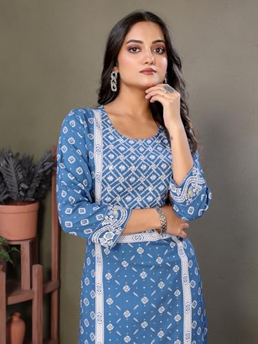 Image of rangita Rayon Calf Length Embroidered Straight Kurti | Kurta for Women