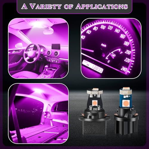 Image of BBTO 40 Pieces T5 T10 LED Bulbs Dash Lights with Twist Socket Instrument Dashboard Light LED Bulbs for Interior Car Lights Dashboard Instrument Panel Gauge Cluster Indicator Map Dome Light (Purple)