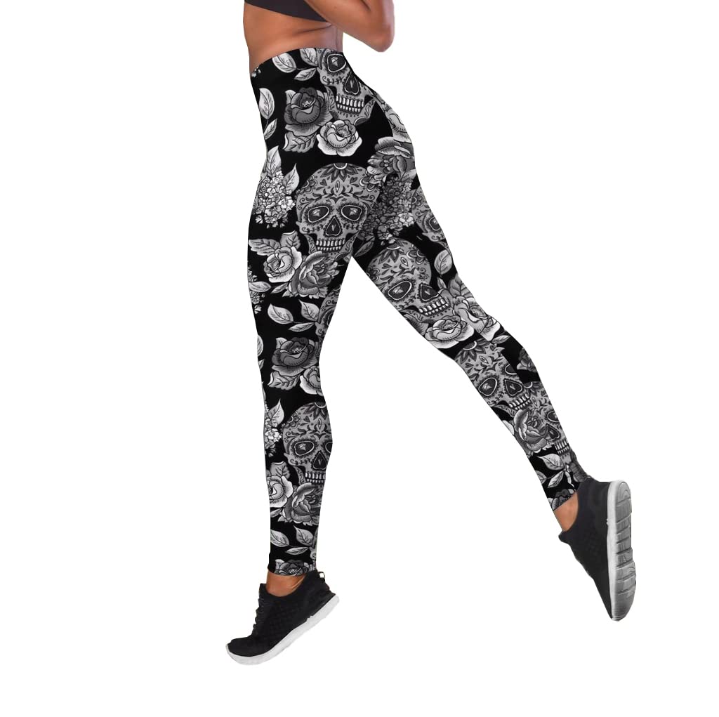 Lot de 2 sweats décontractés pour femme - Motif tête de mort - Pour le yoga et le jogging