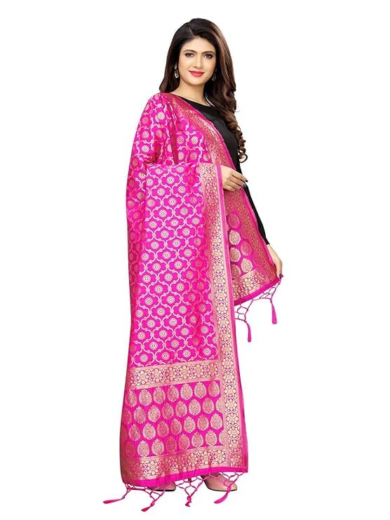 Women's Poly Silk Banarasi Jacquard Dupatta3