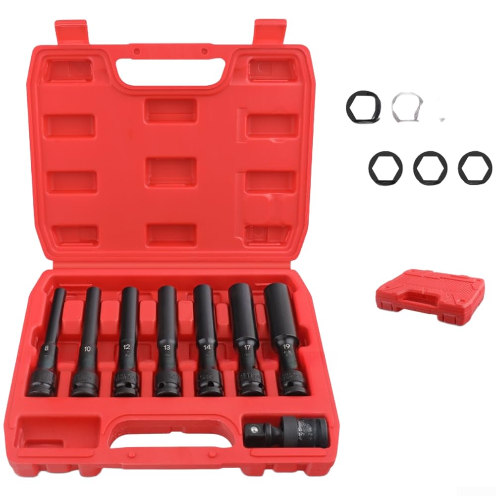 Jeu de douilles à entraînement 1/2 pour mécanique moto et auto de 7 à 24 mm