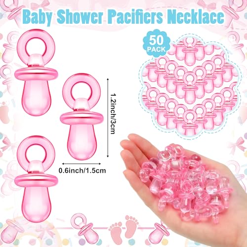 Image of Thyle 51 Pcs Donut Baby Sprinkle Decoration Pacifier Hunt Sprinkled with Love Donut Baby Shower Games Pink Themed Hunt Sign and 50 Acrylic Pacifiers Sets for Gender Reveal Party Favors Guest Supplies