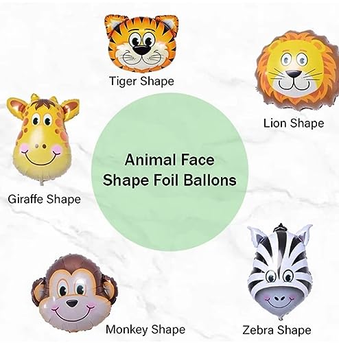 Image of MOOKE Jungle Theme Birthday Decoration Kit- 37 Pcs Combo Balloon, Bunting for Kids | Animal Theme Birthday Party Decorations | Jungle Safari Theme Birthday Decoration