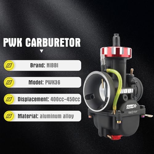Image of NIBBI PWK 36mm Carburetor with Three Main Jets and One Pilot Jet of Performance Racing Carburetor for Replace Keihin or mikuni Carburetors
