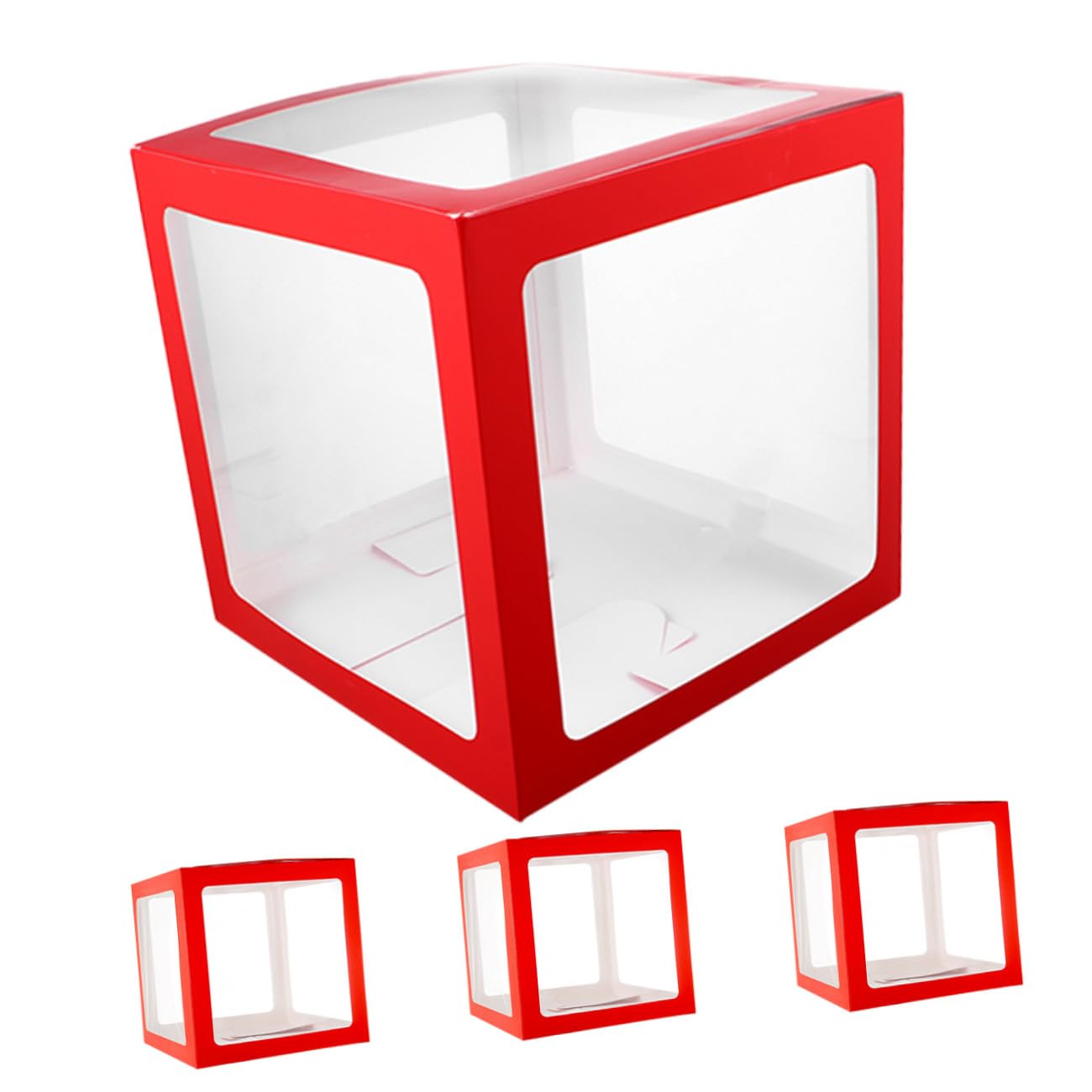 4pcs Balloon Box Square Blocks Party Balloon Box for Wedding Birthday Shower Display Decoration
