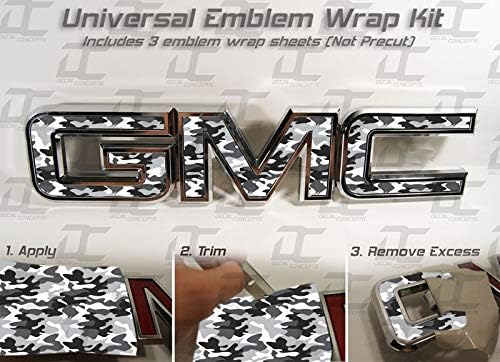 Decal Concepts GMC Sierra/Yukon CAMO Emblem Overlay Wrap Kit (07-20) (White Camo)
