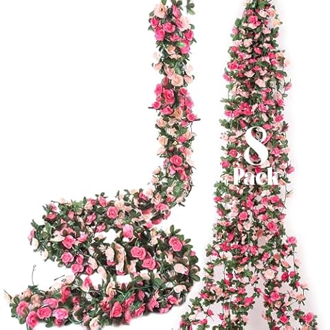 Miracliy 8 Pack 65 FT Flower Garland Decorations Cover