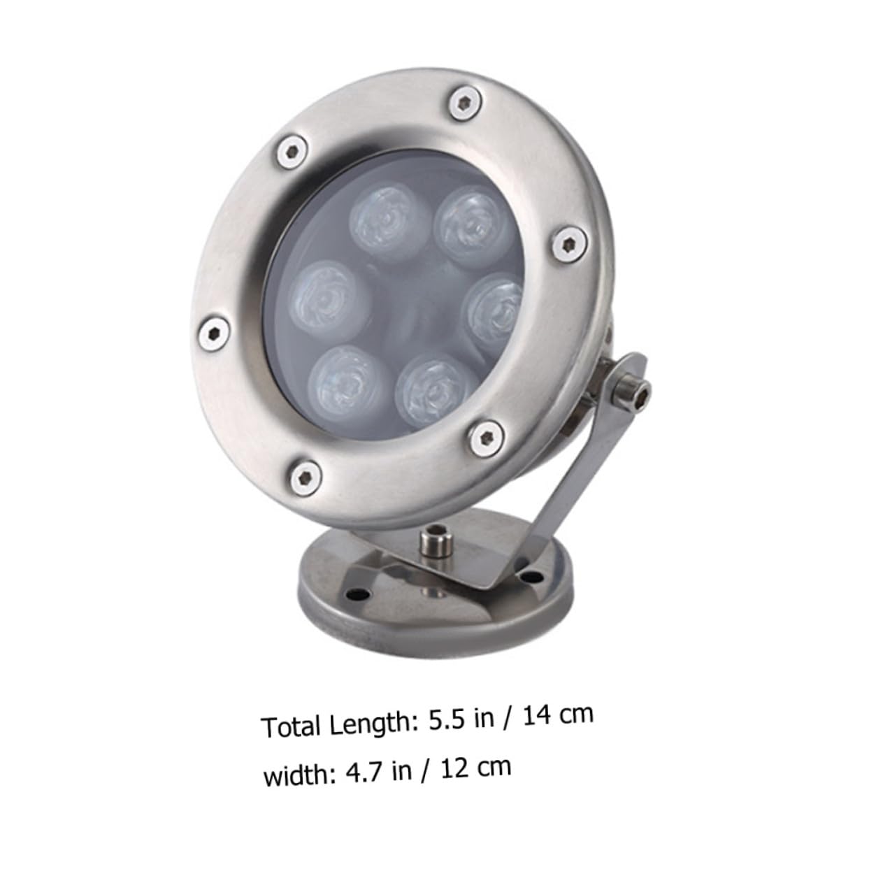 Edelstahl LED Unterwasserleuchte Ip68 Silber für Garten und Fischbecken | Einfache Struktur, Leicht zu Installieren, Wasserlicht für Teich und Brunnen