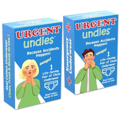 Urgent Undies Emergency Disposable Underwear, Funny Gifts Real Cotton Emergency Underpants with Sealed Packaging, Gag Gifts for Women, Gag Gifts for Men Cover
