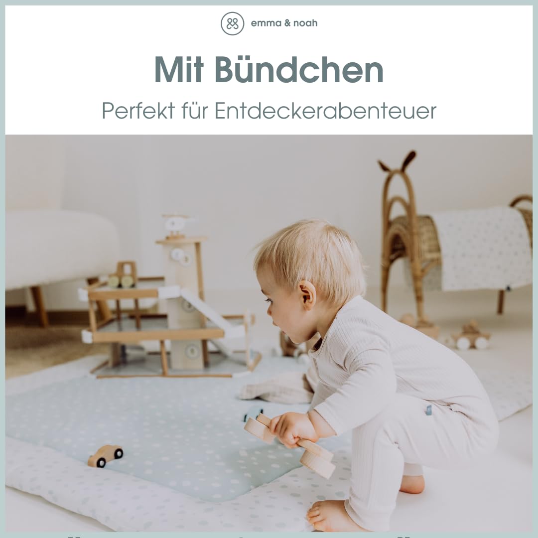 emma & noah Baby Schlafanzug, Weicher & Atmungsaktiver Strampler für Neugeborene, Oeko-TEX Zertifiziert, Langarm Pyjama mit Reißverschluss für Jungen & Mädchen, Ohne Füße