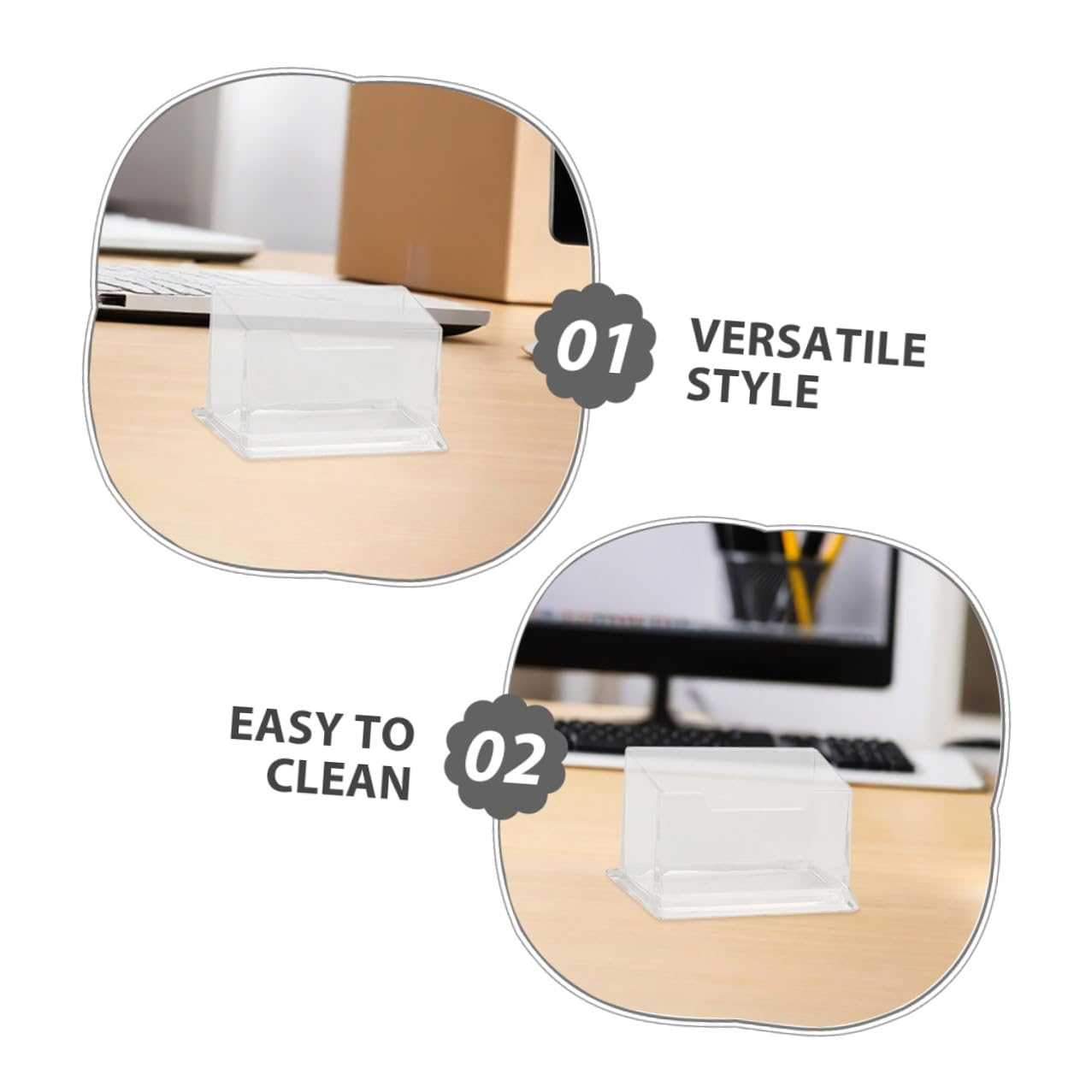 Vitrina para Tarjetas de Visita Transparente Abs 10 Piezas | Minimalista, Mantenimiento Sencillo, para Reuniones y Espacios Profesionales
