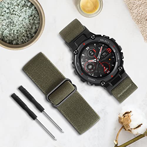 Bolesi Stretchy Nylon Bands Compatible With Amazfit T-Rex/T-Rex Pro,Elastic Soft Sport Loop Watch Strap Adjustable Wristband For Amazfit T-Rex/T-Rex Pro Smartwatch Accessories #TOP1