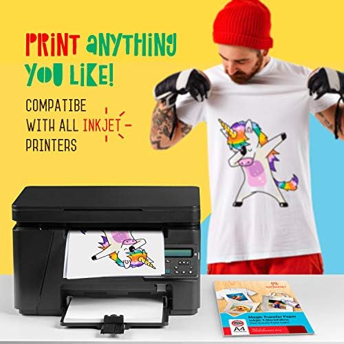 Iron on Transfer Paper for Light Fabric (Magic Paper) by Raimarket | 5 Sheets | A4 Inkjet Iron On Paper/T Shirt Transfers | DIY Fabric Printing, Unleash Your Creativity (5)