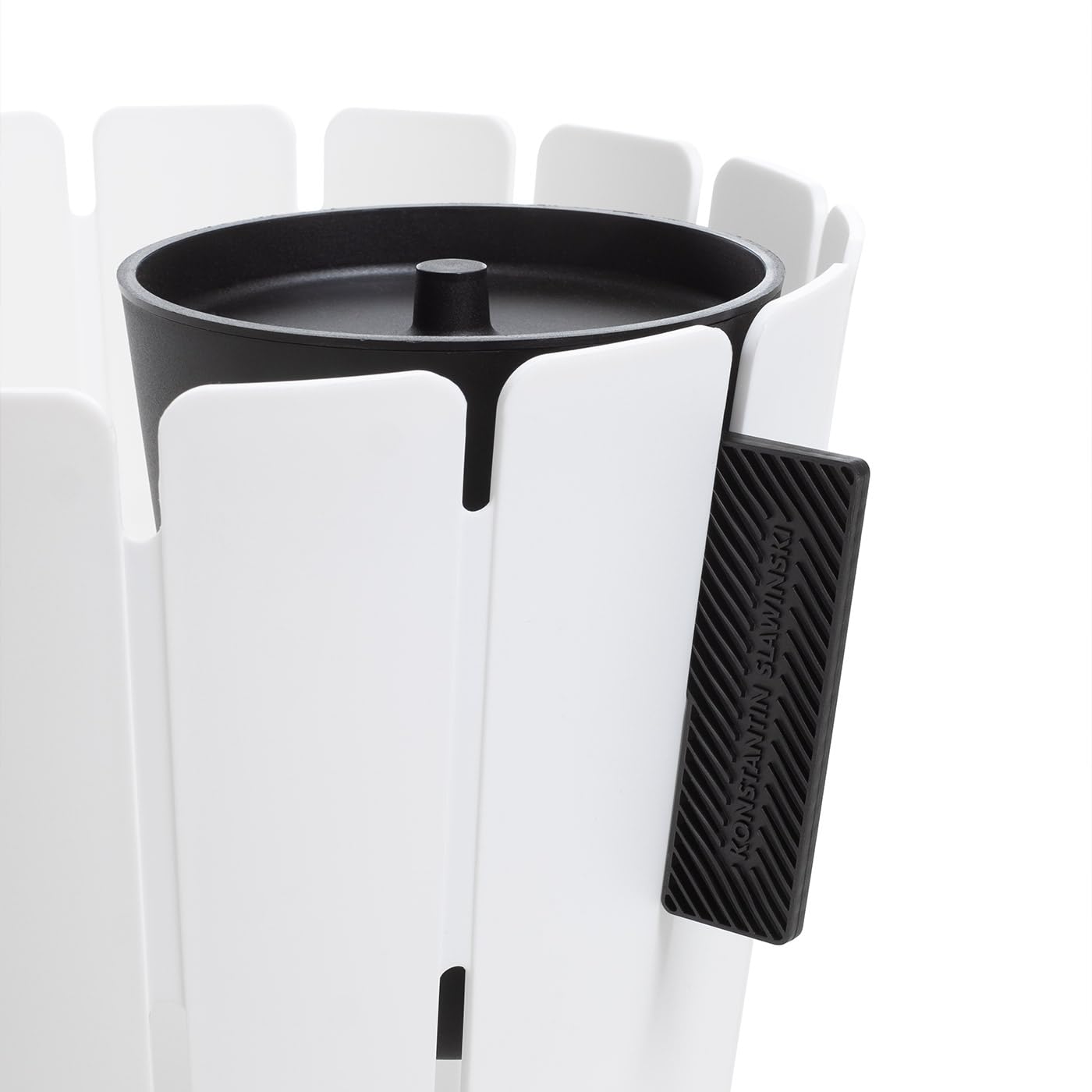 BasketBin Papierkorb aus Polypropylen, 31,5x31,5x35cm, Grau/Weiß/Schwarz/Rot/Grün, Doppelbehälter-System für Mülltrennung, Büro (Weiß/Grün)