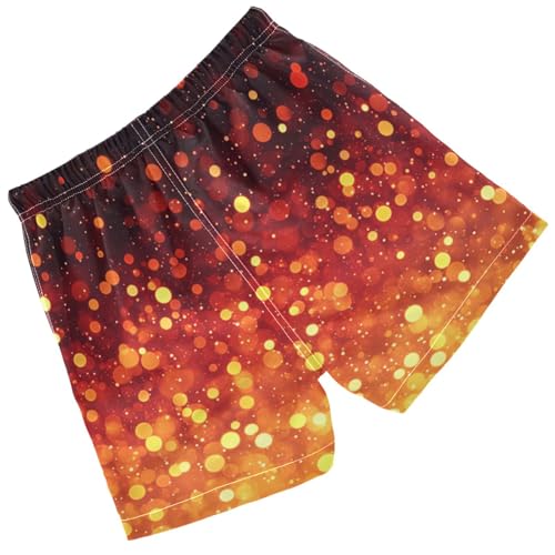 Pigsaly Boys Swim Trunks Dark Red Orange Yellow Glitter Gradient Flash Boys Board Shorts Swimsuit Swimwear Bathing Suit 3T2