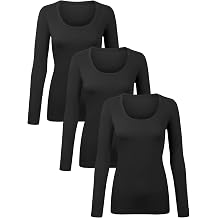 Cotton Long Sleeve T-Shirt Top Underscrub Tee Basic Undershirts