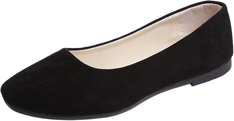 Womens Pointed Toe Ballet Flat Shoes Slip On Comfortable Walking Ballerina Shoes Pumps Business Soft Walking Shoe Solid Color Dressy Slip-ons Loafers