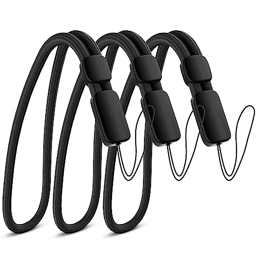 EMPIRE TRADING & COMMERCE Hand Wrist Strap Lanyard, 3 Pack Black Adjustable Lanyard Wrist Strap for Car Keys, Cameras, GoPro, Keychain, Phone, Portable Gaming Consoles More