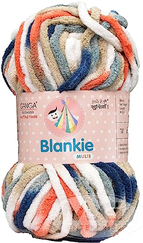 Image of GANGA Knitting Yarn Thick Chunky Wool, Blankie Rusty 200 GMS Best Used with Knitting Needles-UO Art-ADJI