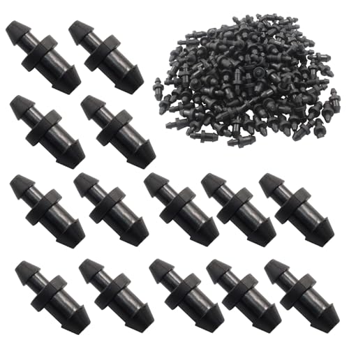 Cionyce 300 Pcs Drip Irrigation End Plugs, 1/4 Inch Drip Irrigation Goof Hole Plugs, Barbed...