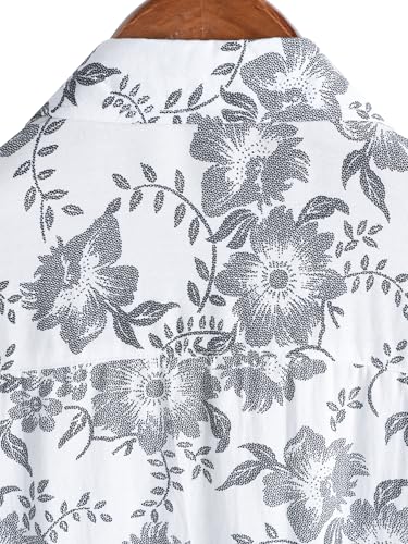 Image of JOTOOK Mens Hawaiian Shirt Short Sleeve Button Down Tropical Shirts Casual Floral Summer Beach Shirt
