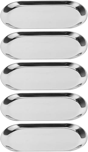 Bandeja de almacenamiento, bandeja de té, bandejas de frutas, organizador de joyas, bandeja decorativa de acero inoxidable, para encimeras de