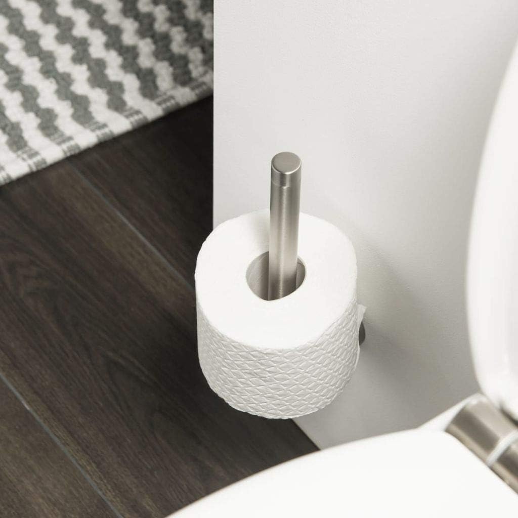 Tiger Toilet Roll Holder, Stainless Steel Brushed, 5 x 23.5 x 8.6 cm